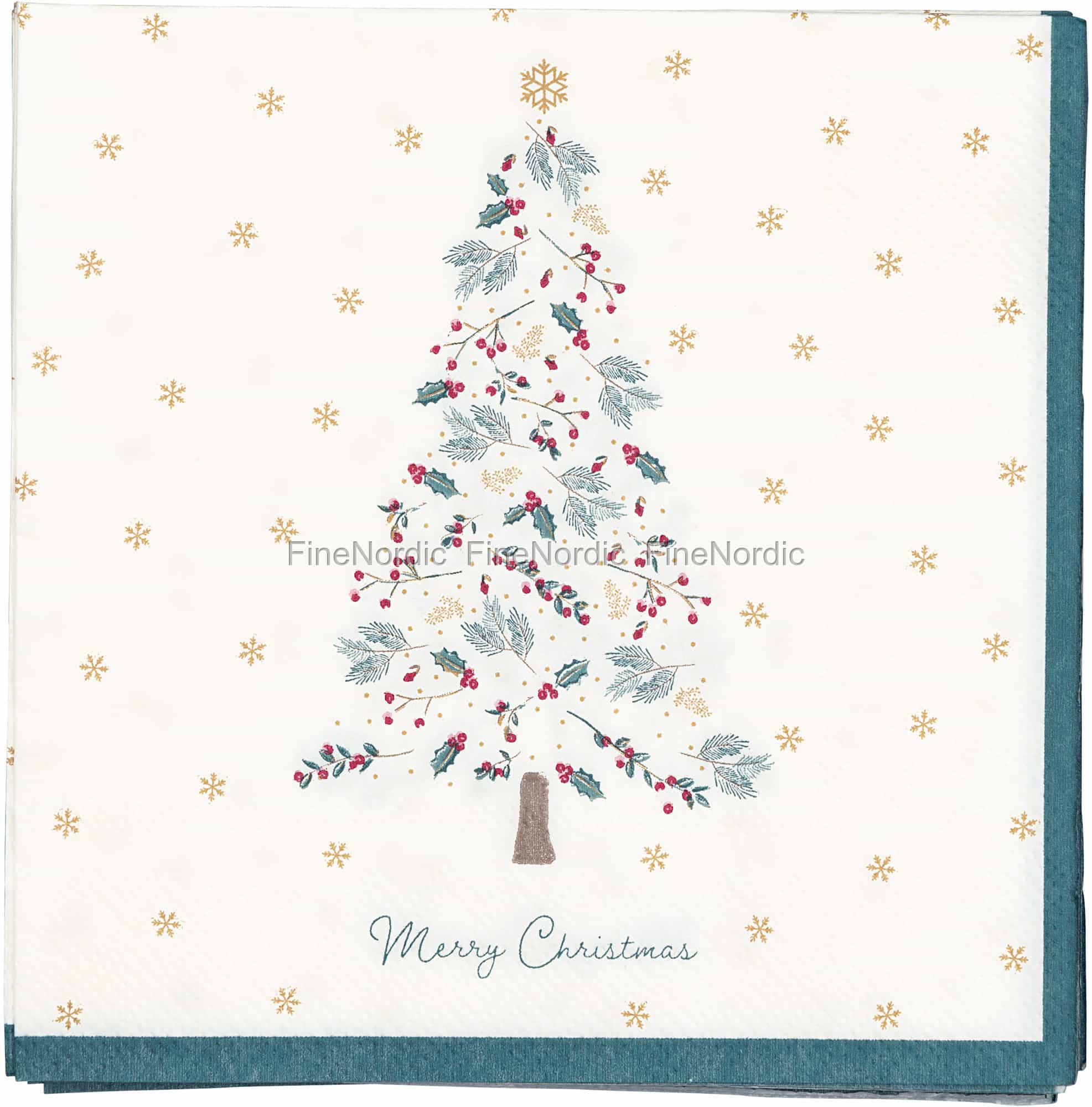 Greengate Lucie Xmas Papierservietten Weiß – 25x25 Cm, 20 Stück | Festliche Weihnachtsdeko